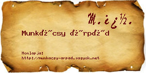 Munkácsy Árpád névjegykártya